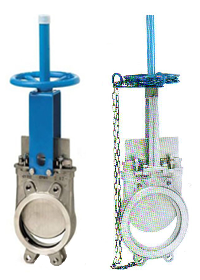 Wafer knife gate valve